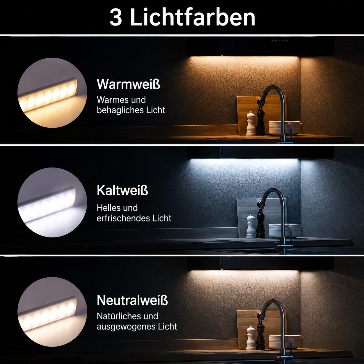 LED Bewegungsmelder Licht - Kabellos & USB Wiederaufladbar